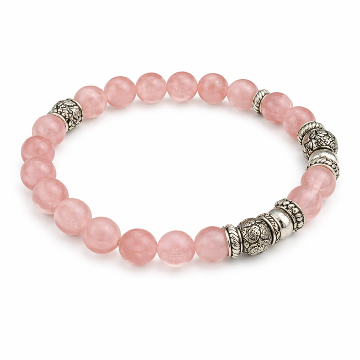 Scorpio Rashi Bracelet (Rose Quartz 8mm) | Vrishchik Rashi Stone Bracelet for Love, Healing & Emotional Balance