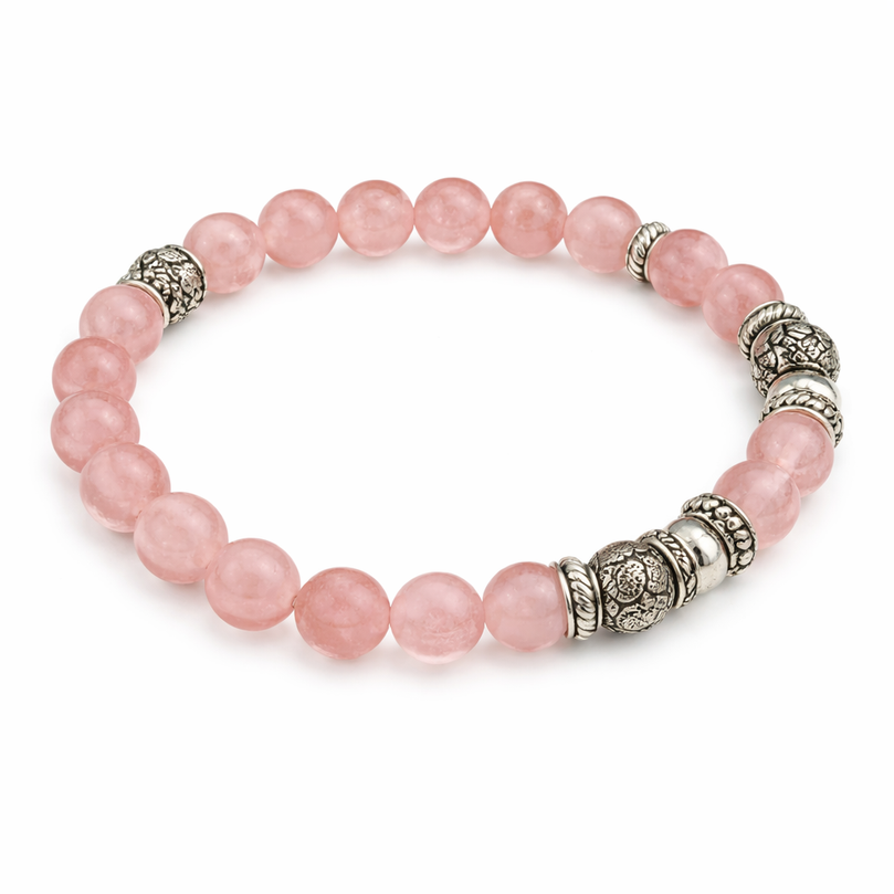 Scorpio Rashi Bracelet (Rose Quartz 8mm) | Vrishchik Rashi Stone Bracelet for Love, Healing & Emotional Balance