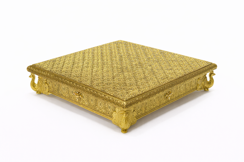 Decorative Bajot (Puja Chowki) – 5"x 5" | 300g | Premium Mandir & Ritual Platform
