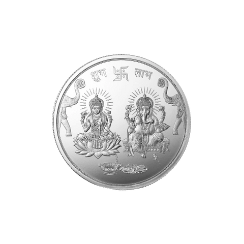 GANESH LAKSHMI JI 999.9 PURITY 10 GM SILVER COIN