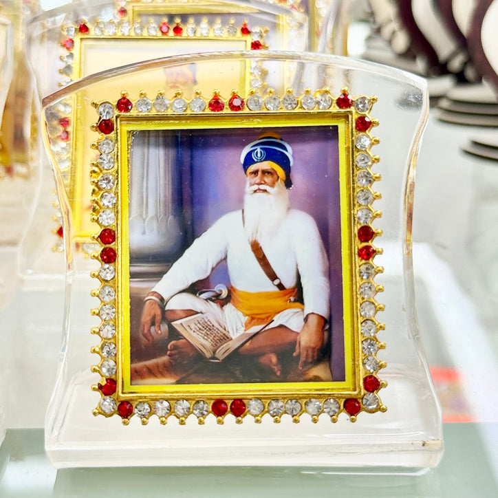 Baba Deep Singh Ji Acrylic Frame (3”) – Colour Standee for Car, Desk & Sikh Gift