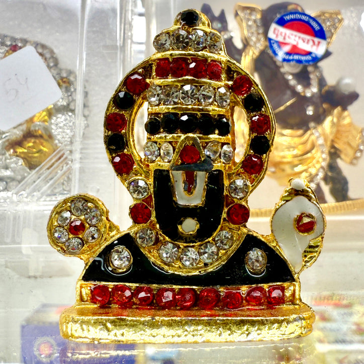 Shri Venkateswara Ji Car Idol (2”) – Sparkling Tirupati Balaji Murti for Dashboard & Gifting