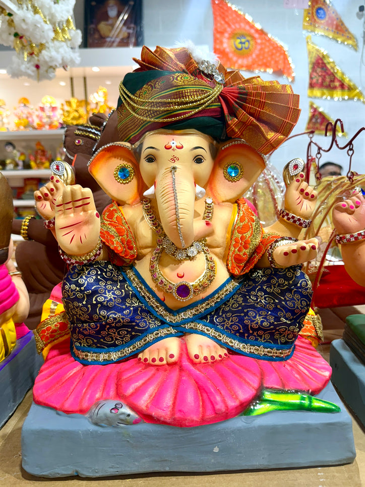 Eco-Friendly Ganapati Idol (18”) – Water-Dissolving Ganesha Murti for Ganesh Chaturthi – In-Store Pickup Brampton