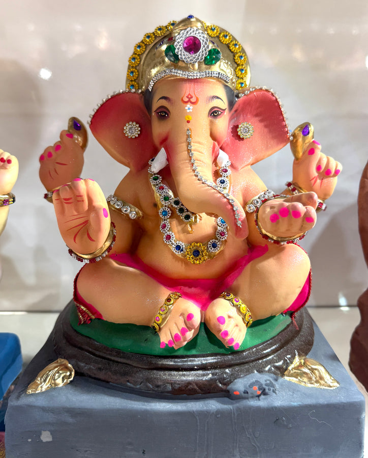 Eco-Friendly Ganapati Idol (12”) – Shri Ganesha Clay Murti for Ganesh Chaturthi – Water-Soluble – Pickup Only in Brampton