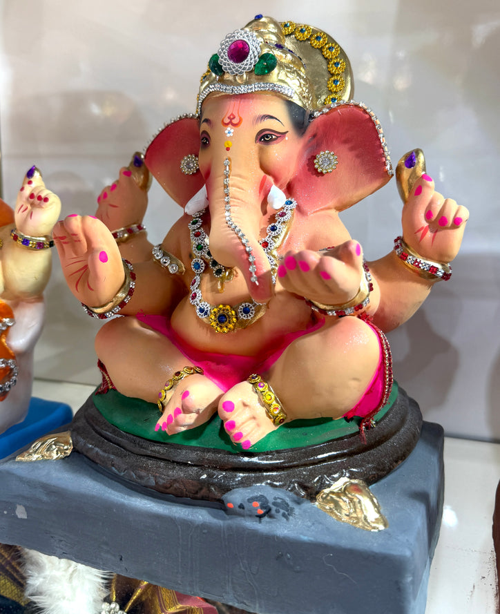 Eco-Friendly Ganapati Idol (12”) – Shri Ganesha Clay Murti for Ganesh Chaturthi – Water-Soluble – Pickup Only in Brampton