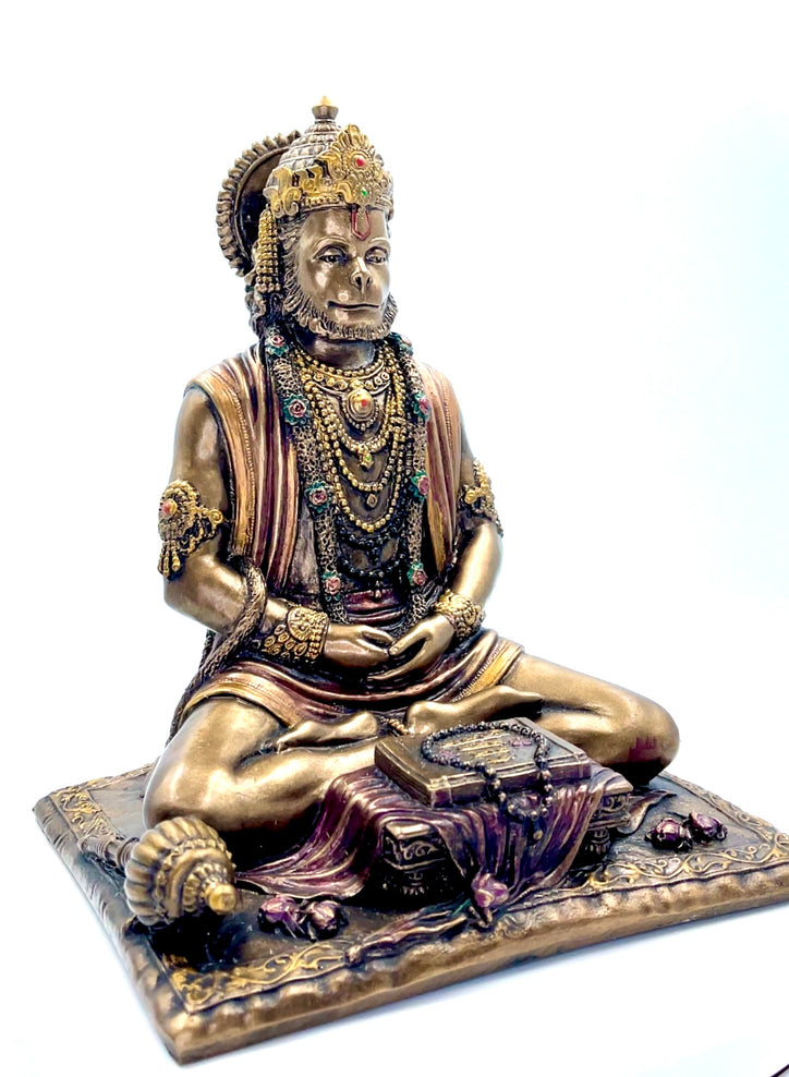 Bronze Hanuman Ji Book Idol 8"