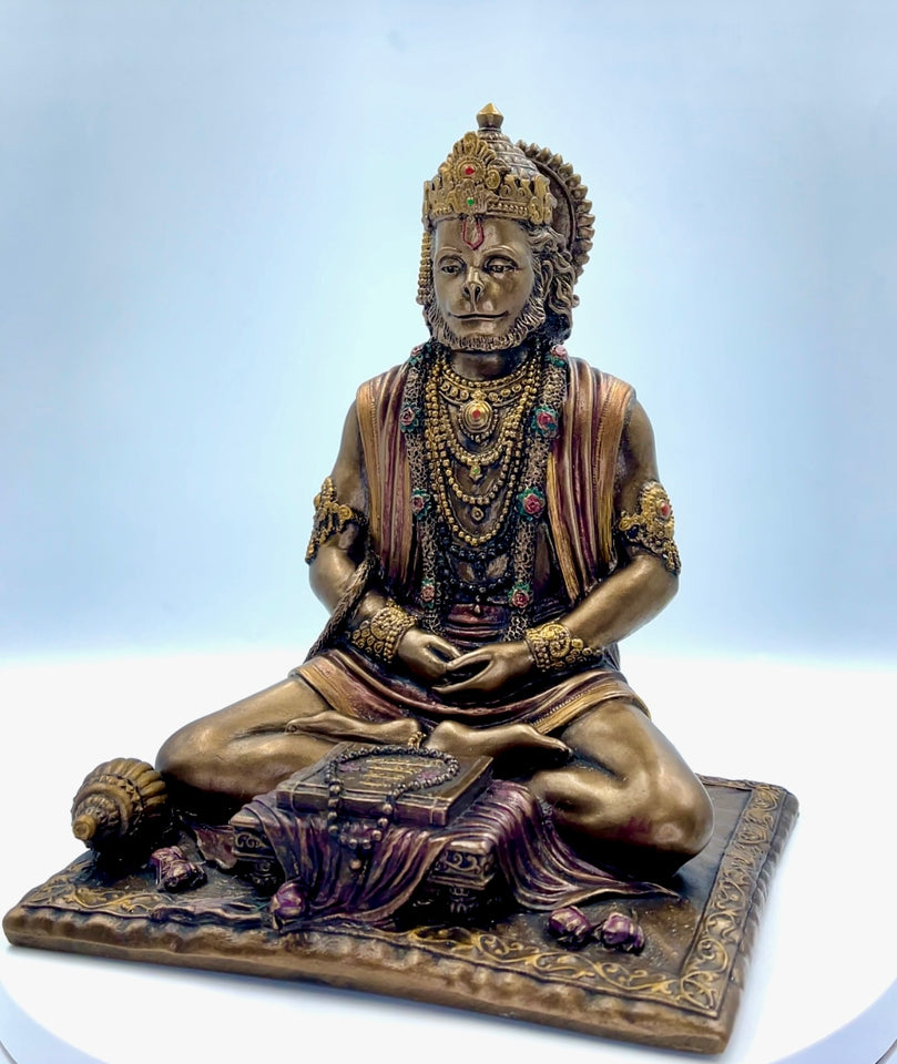 Bronze Hanuman Ji Book Idol 8"