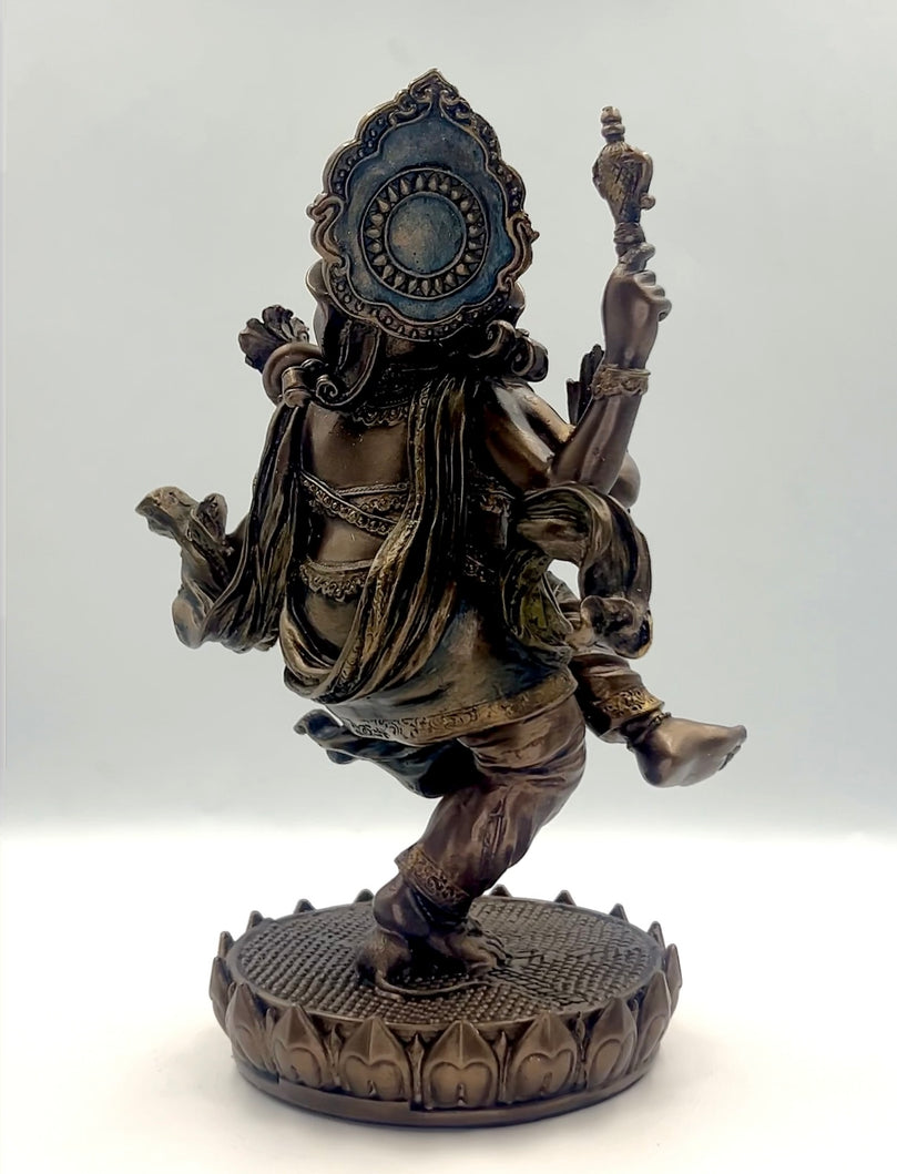Bronze Dancing Ganesh Idol 8"