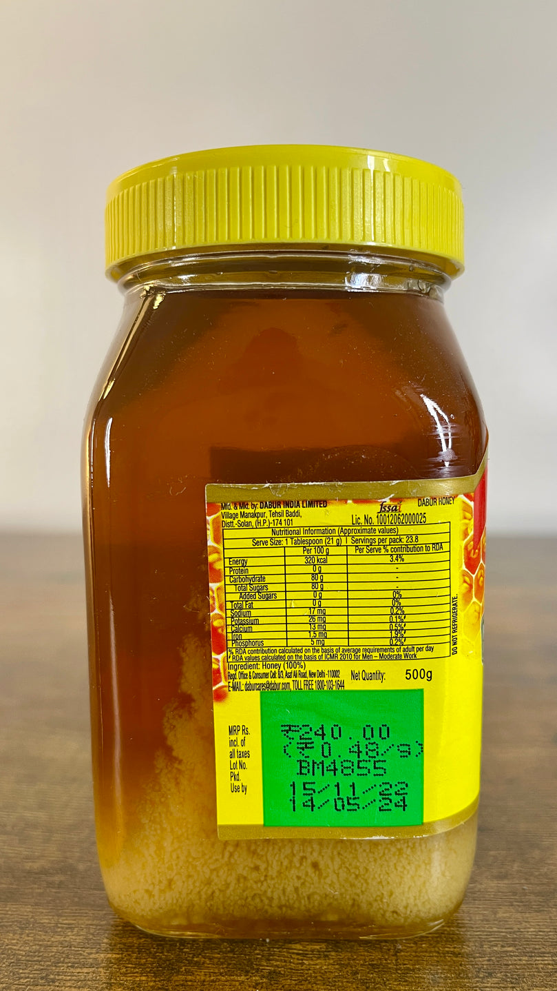 Dabur Honey - 100% Purity Guaranteed - No Sugar Adulteration - 500g