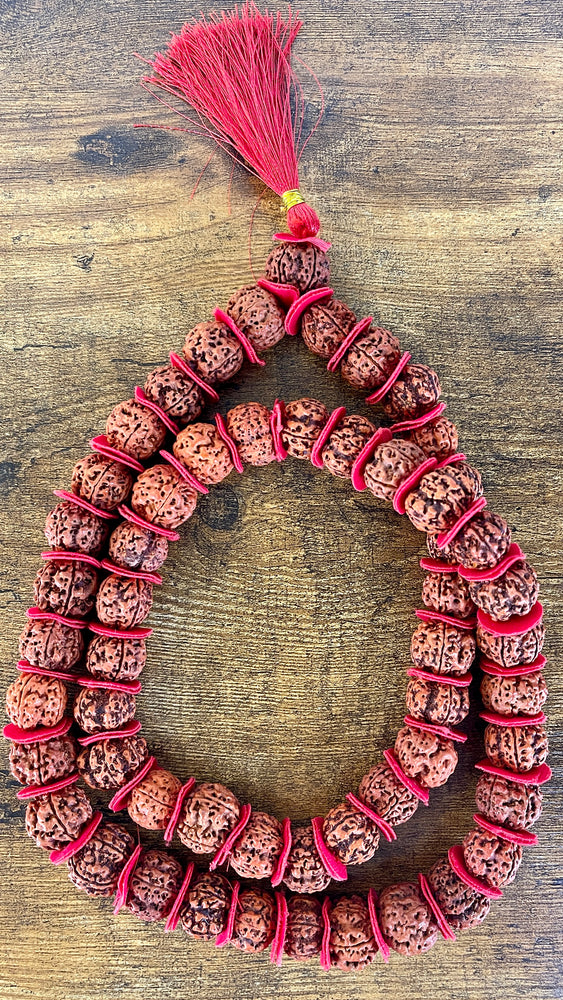 5 Mukhi Rudraksha Mala  - 54 Beads - 17" long (per side)