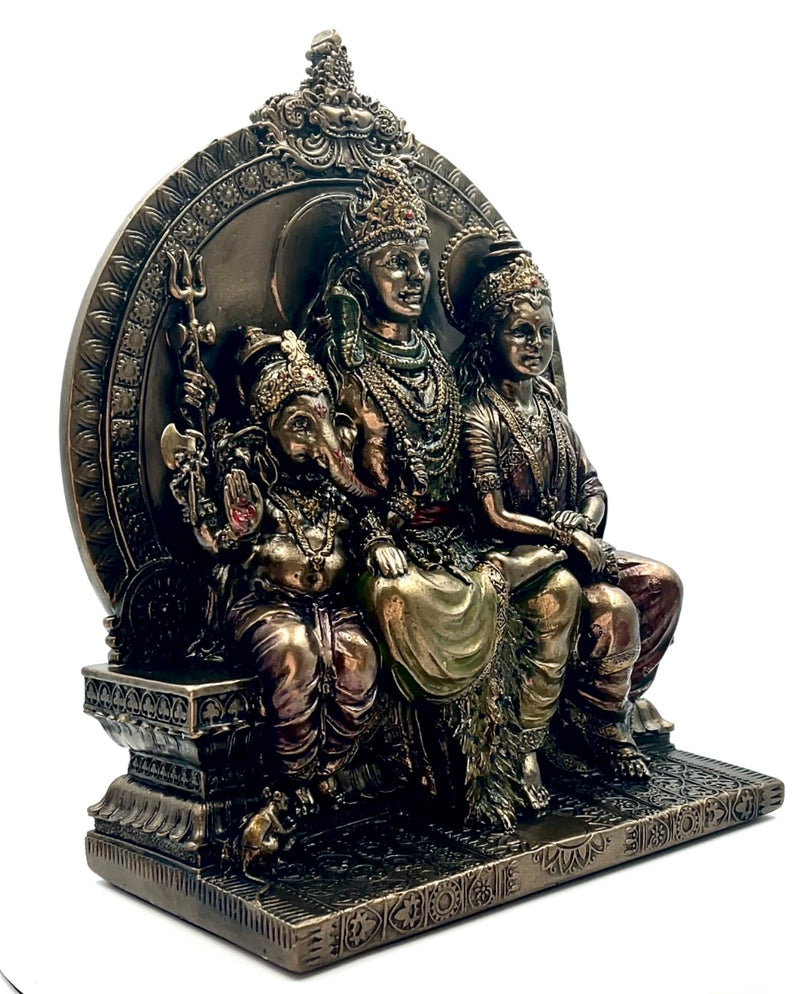 Bronze Lord Shiva Parivar (Family) Idol 8"