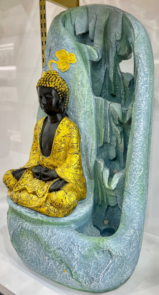 Meditating Buddha Water Fountain With Lights