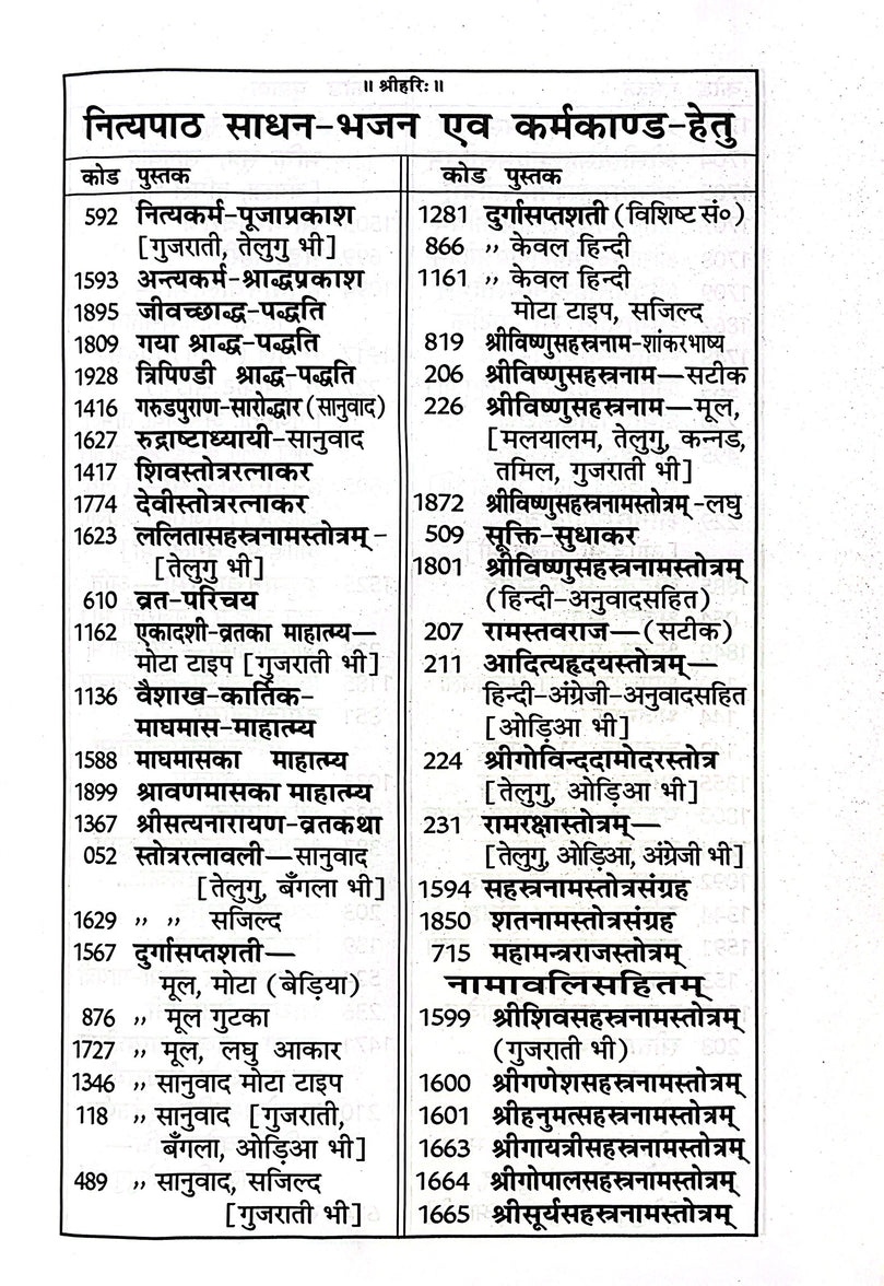 Sri Vishnu Sahastranaam - Hard Cover Book (Hindi) 1801