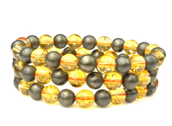 For Incredible Wealth - Citrine and Pyrite Gemstone Bracelet