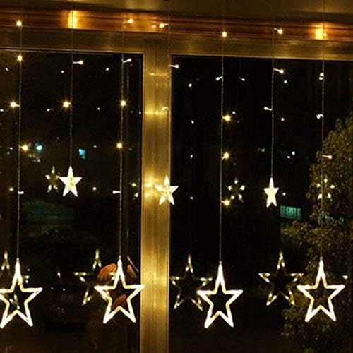 Star Christmas Lights - 2 Meters 12 Stars 128 LEDs Curtain String Lights