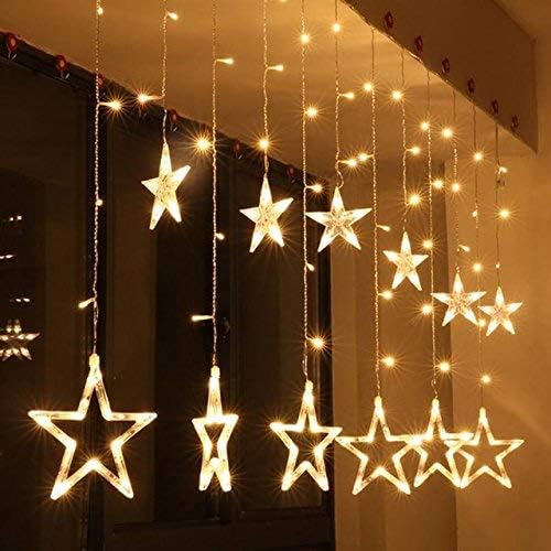 Star Christmas Lights - 2 Meters 12 Stars 128 LEDs Curtain String Lights