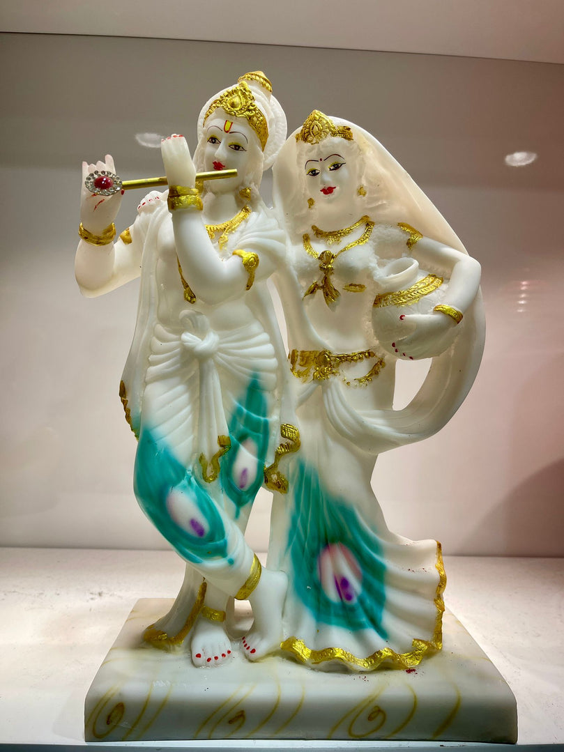 White Radha Krishna with Gold