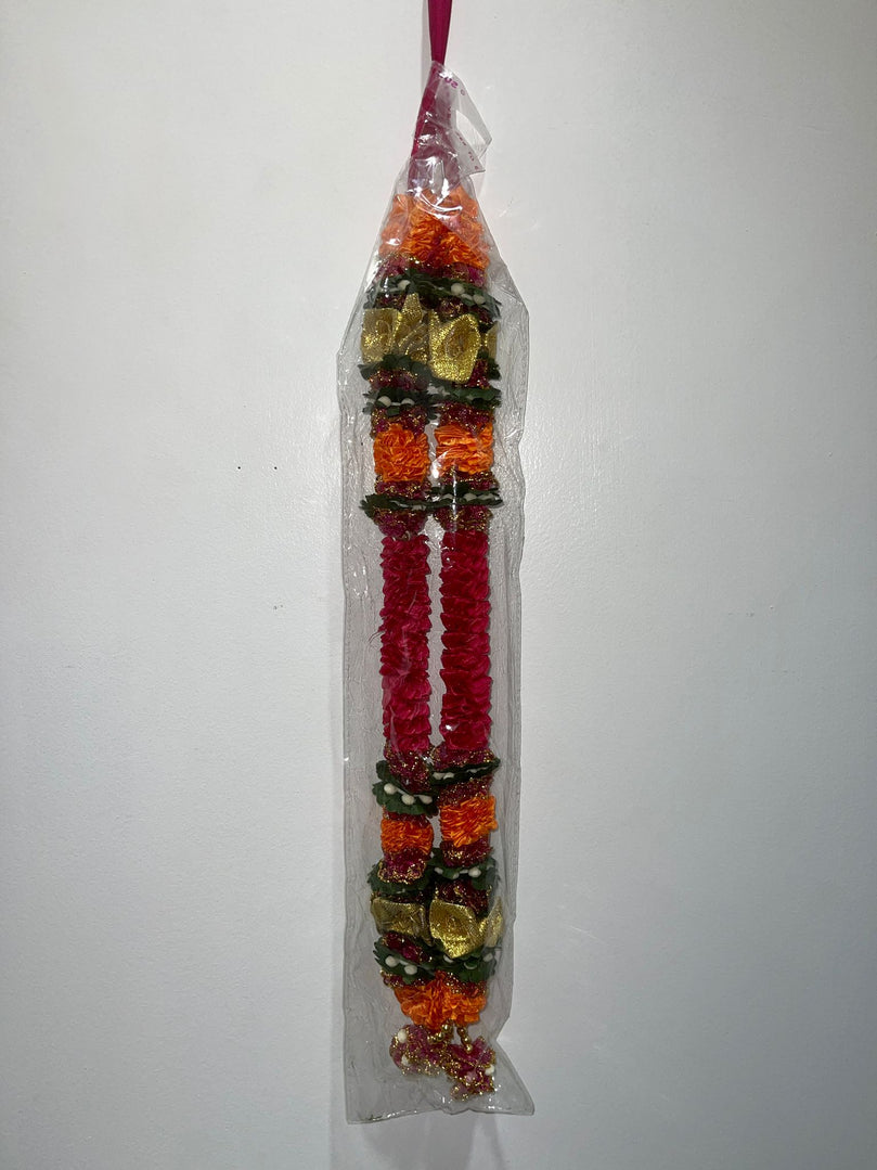 Purple & Orange Fancy Mala/Garland (20")