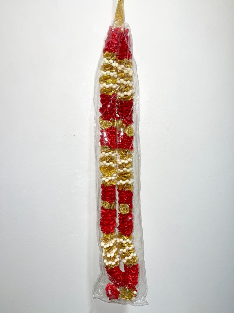 Red & Gold Fancy Mala/Garland (20")