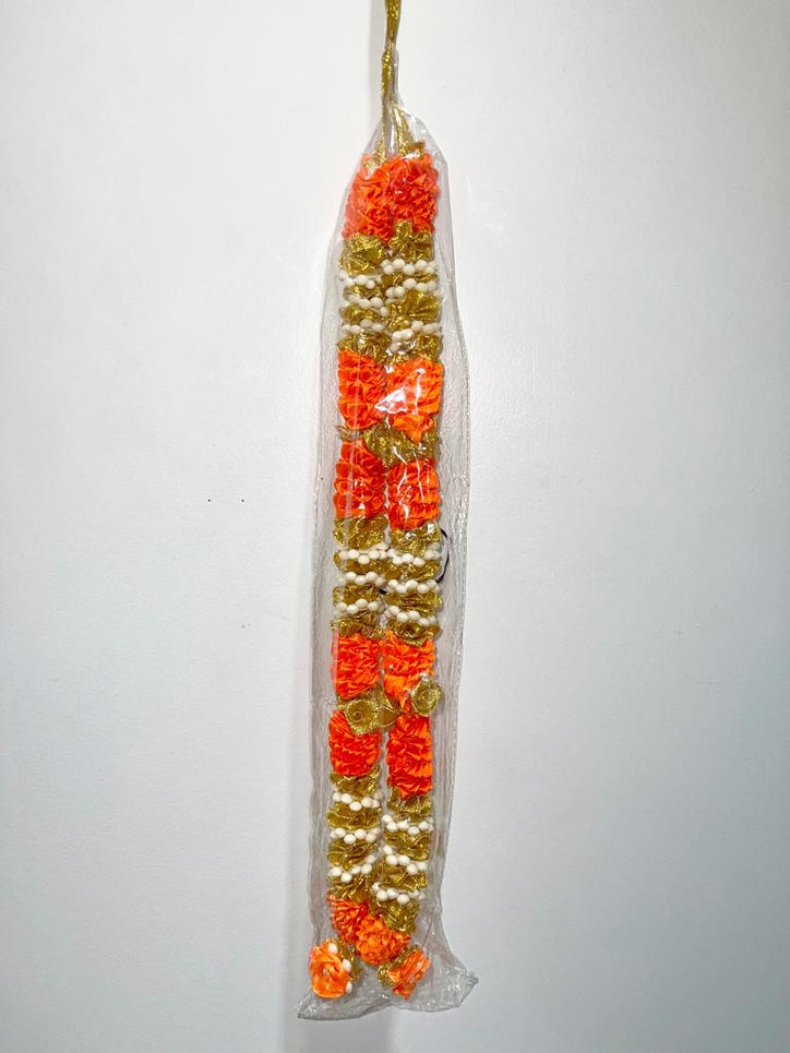 Orange & Gold Fancy Mala/Garland (20")