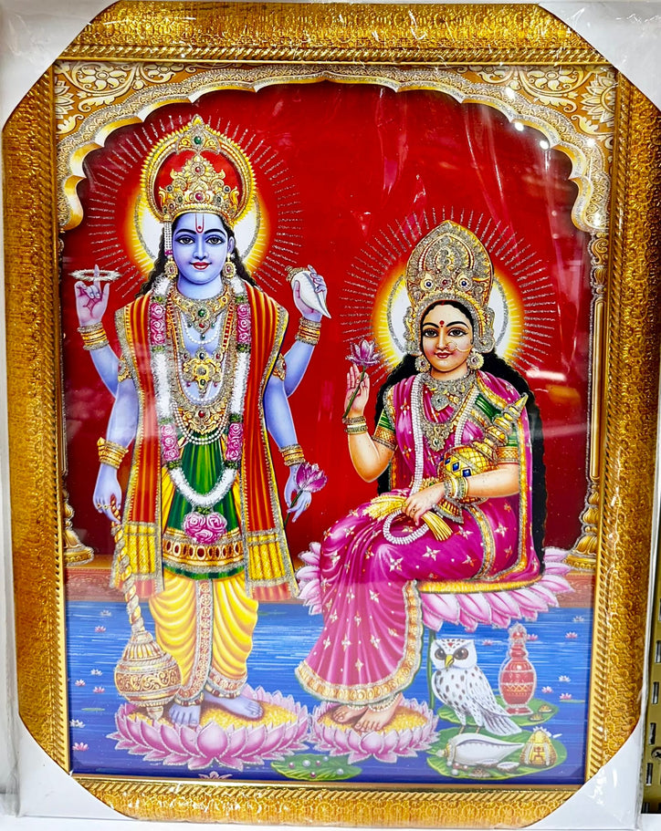 Vishnu Lakshmi - 14"x18" Picture Frame - Wall Hanging