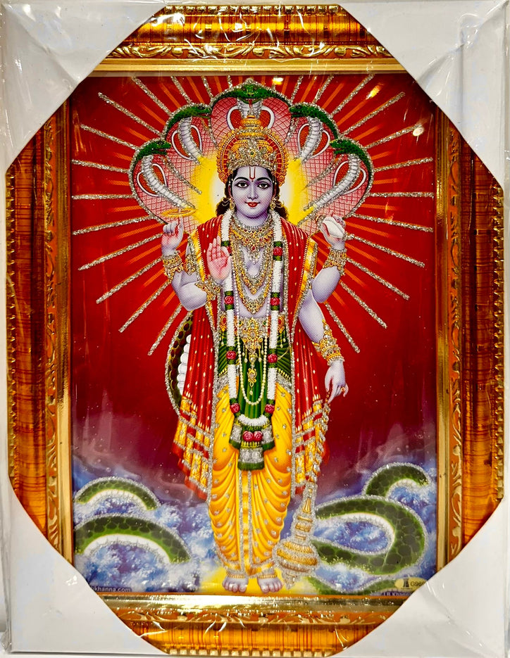 Vishnu Ji - 7"x9" Picture Frame - Wall Hanging