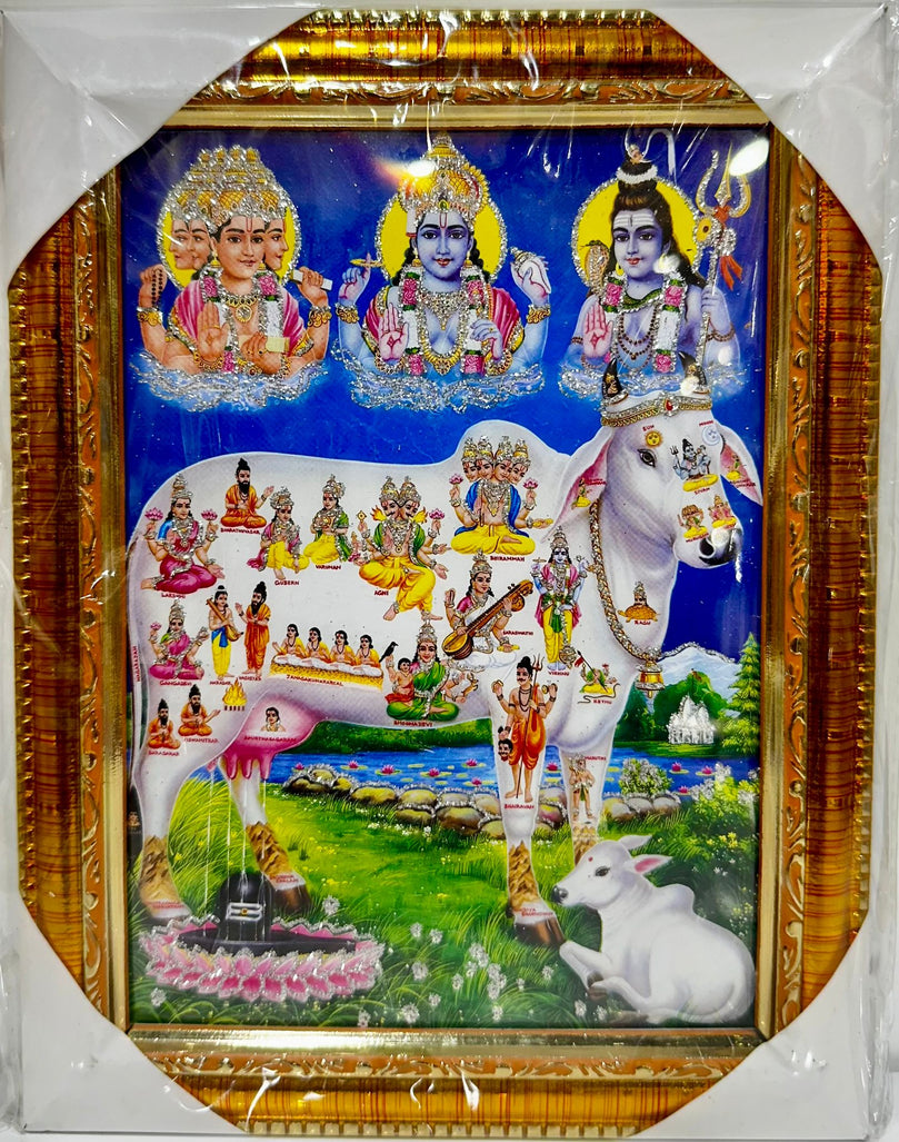 Gau Mata (All Gods) - 7"x9" Picture Frame - Wall Hanging