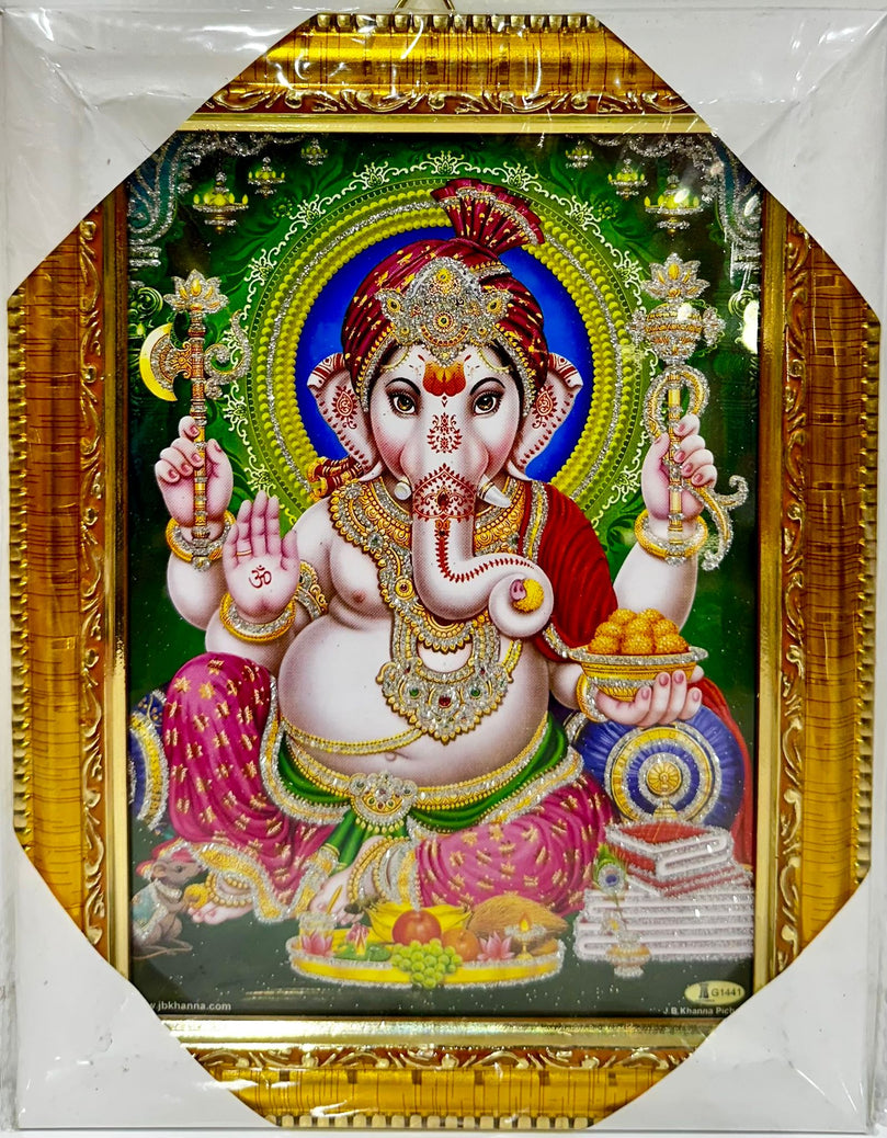 Ganesh Ji - 7"x9" Picture Frame - Wall Hanging