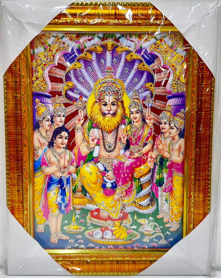 Shri Narasimha Ji- 7"x9" Picture Frame - Wall Hanging