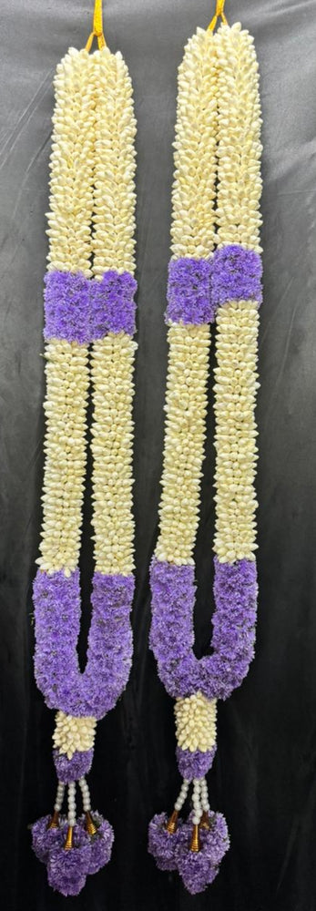 Jasmine & Purple Fresh Flower Garland / Mala - Price per ft