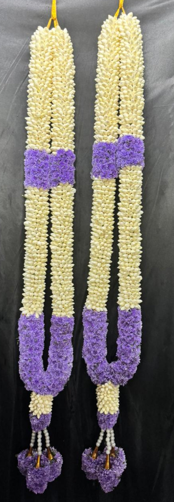 Jasmine & Purple Fresh Flower Garland / Mala - Price per ft