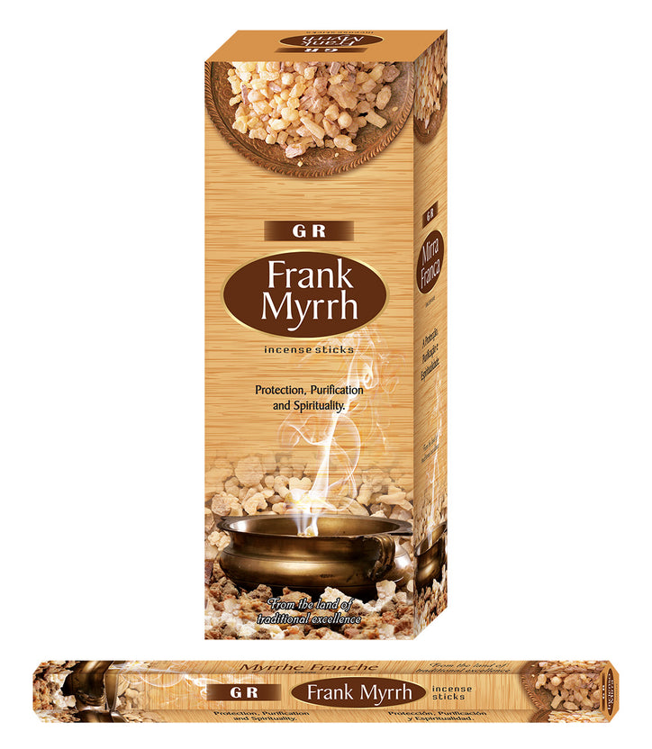 Frank Myrrh - Incense (Agarbatti) Sticks Box - Ultra Premium Low Carbon