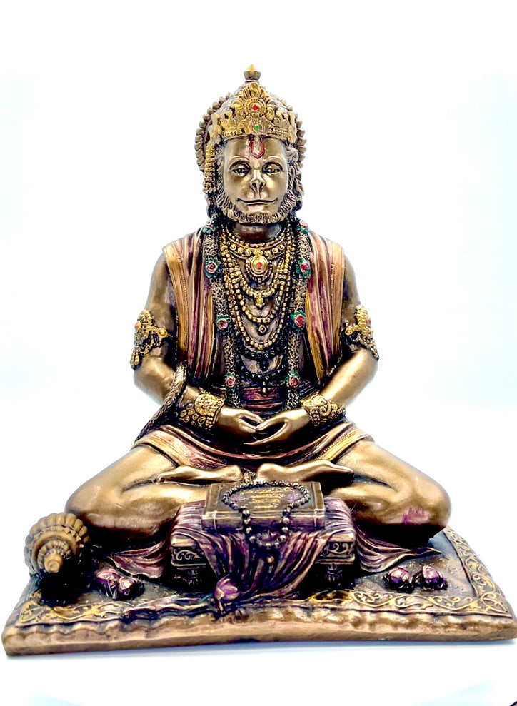 Bronze Hanuman Ji Book Idol 8"