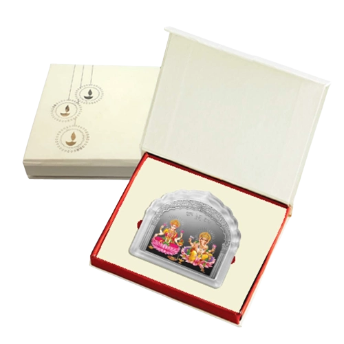 Sukh Samridhi Lakshmi Ganesh silver bar in gift presentation box