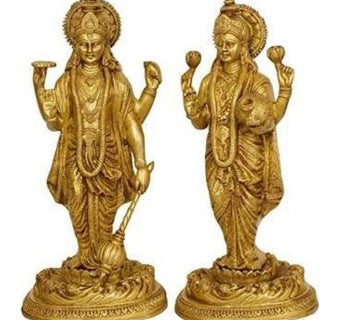 Shri Vishnu Ji & Shri Lakshmi Maa Brass Idols Pair