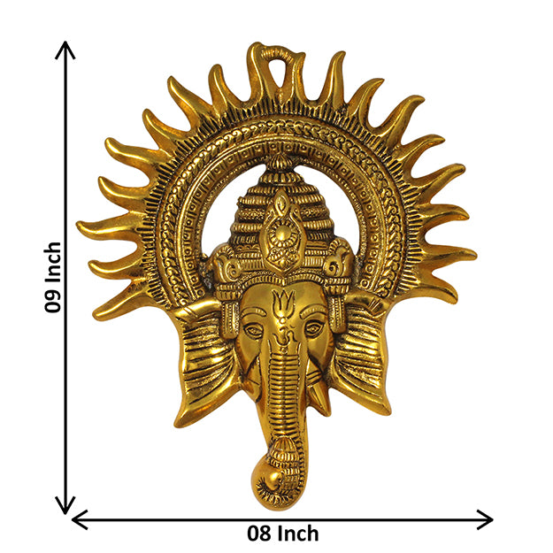 Sun Sri Ganesh Ji Head Showpiece Wall Art Sculpture