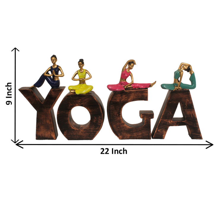 4 PIECE YOGA POSTURES DECOR TABLEAU