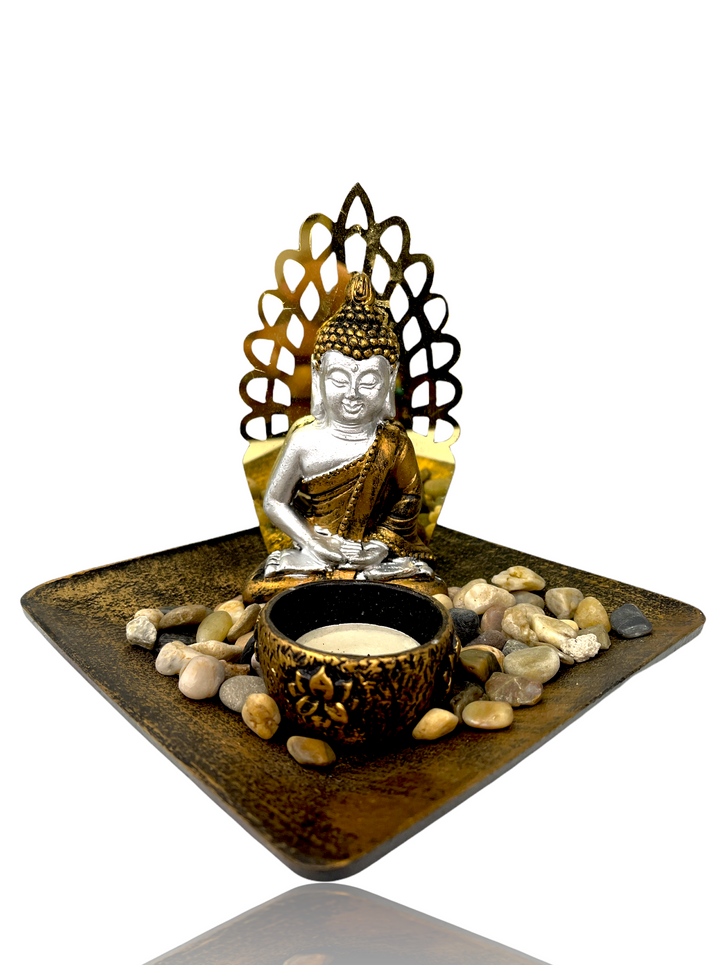 Buddha Candle Holder with Stones