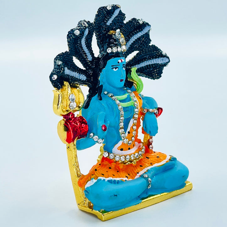 Lord Shiva/Shiv Ji Car Dashboard Hindu God Idol Statue Murti (Double Sided Tape Included!) | for Indian Home Decoration, Pooja Puja in Temple or Religious Gift for Home/Office on Shivratri
