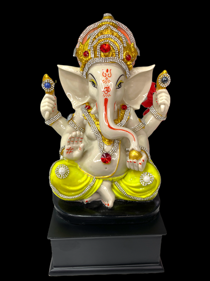 Colourful Sri Ganesh ji Blessing on Pedestal