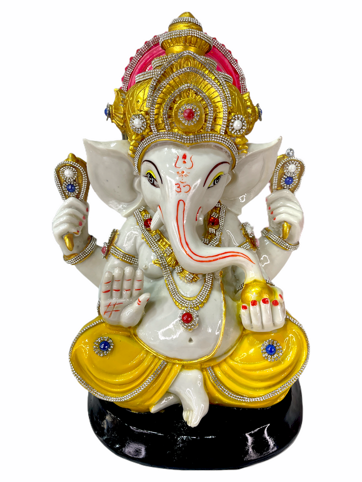 Colourful Sri Ganesh ji Blessing on Pedestal
