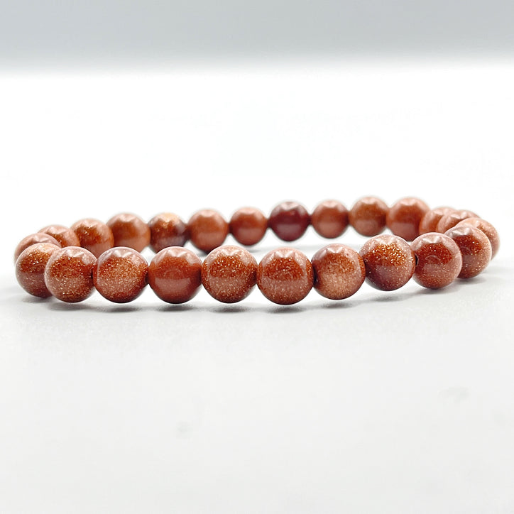 Genuine Natural Gemstone Red Goldstone Bracelet
