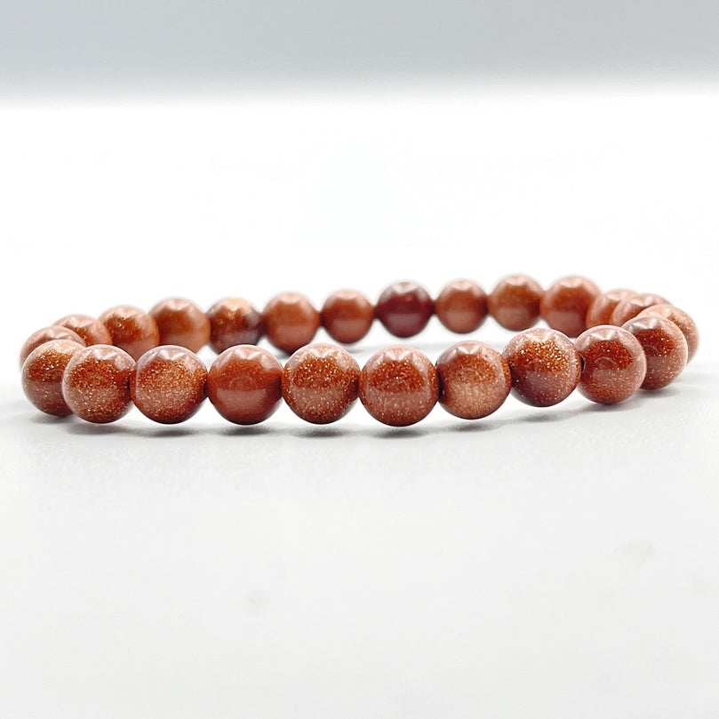 Genuine Natural Gemstone Red Goldstone Bracelet