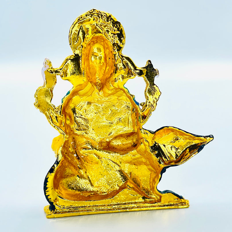 Ganesh Ji Ganapati on Mouse Car Dashboard Idol (Double Sided Tape Included) | Hindu God Statue Murti | For Indian Home Decoration, Pooja Puja in Temple (Mandir) or Gift on Ganesh Chaturthi & Diwali