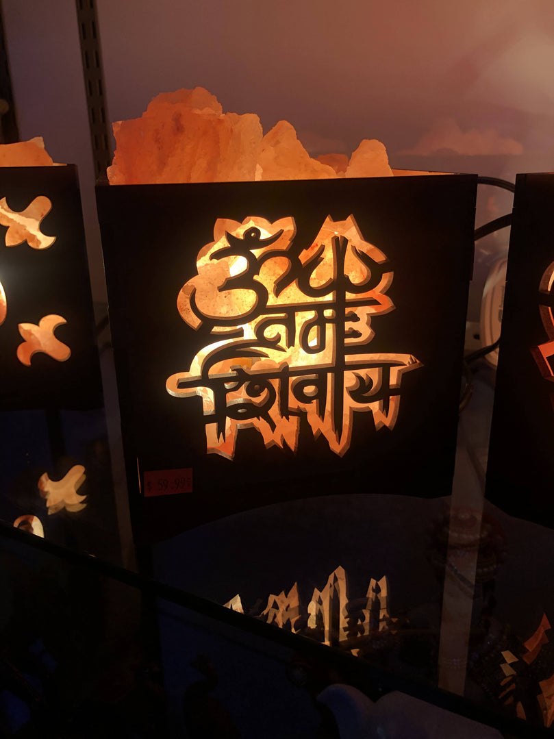 Adiyogi Shiva Natural Himalayan Pink Rock Salt Lamp | (6” x 6” x 6”) | Spiritual Gift for Shivratri, Christmas, and Birthdays | Boost Mood, Improve Sleep, Breathe Better, Calm Allergies | Shiv Ji Night Light | Handcrafted Wood Frame, 2.0kg Salt