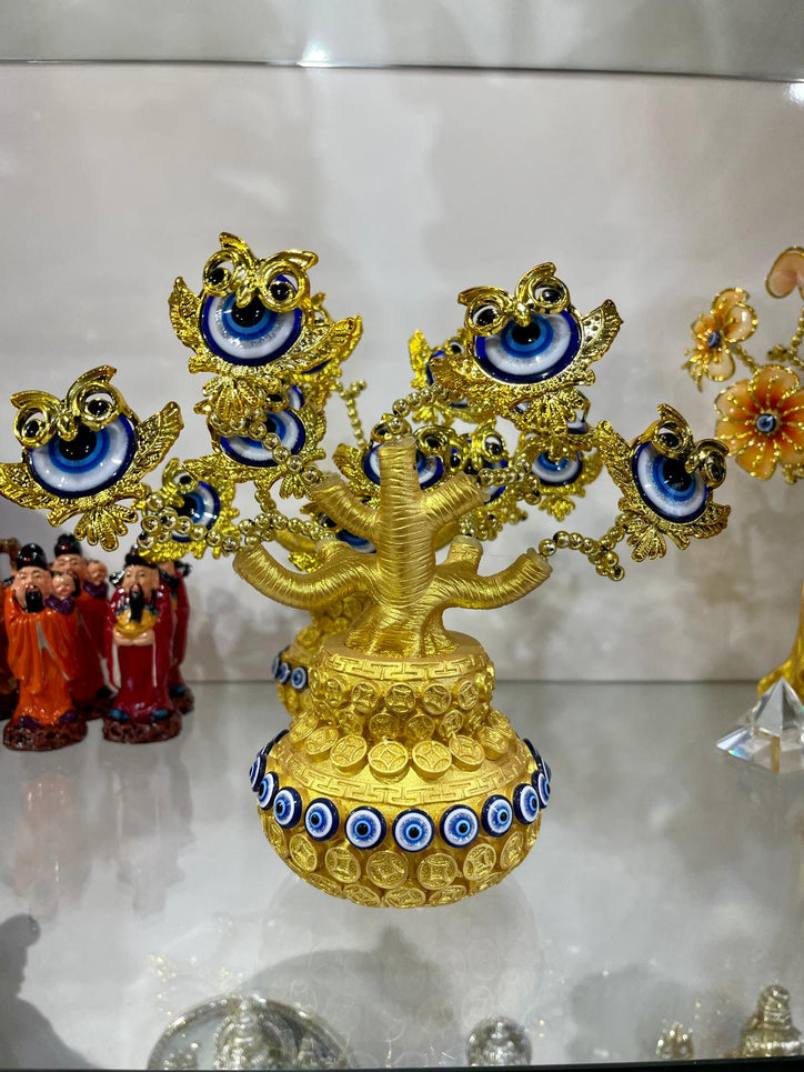 Owl Evil Eye Golden Tree