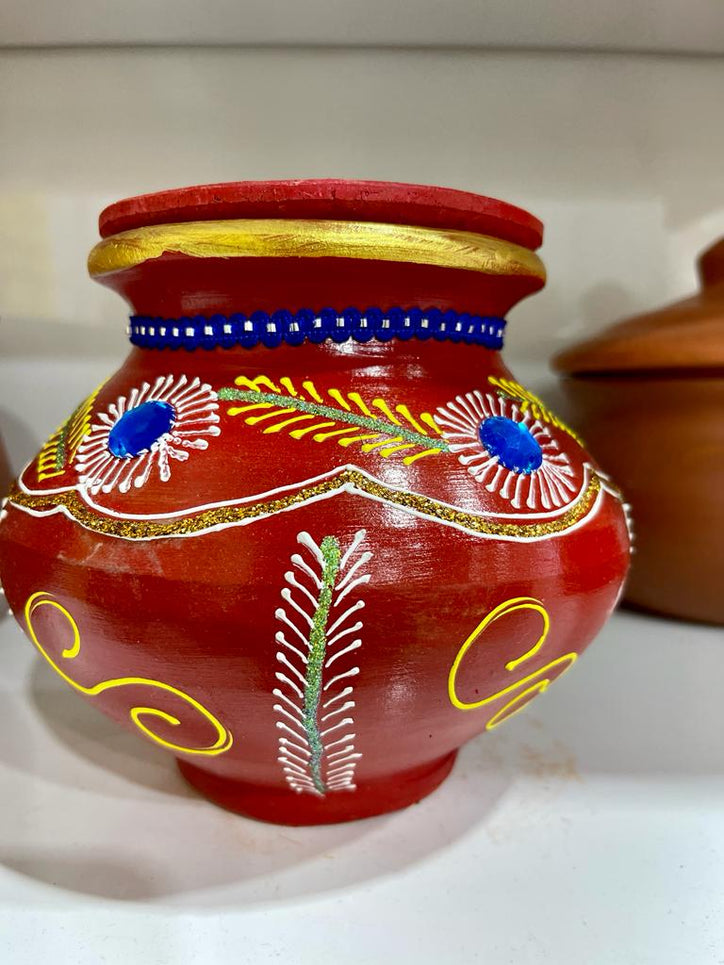Decorated Lota (7") with Lid