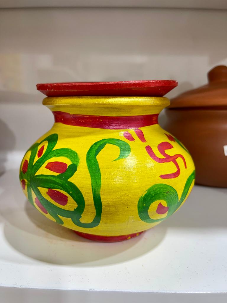 Decorated Lota (6") with Lid