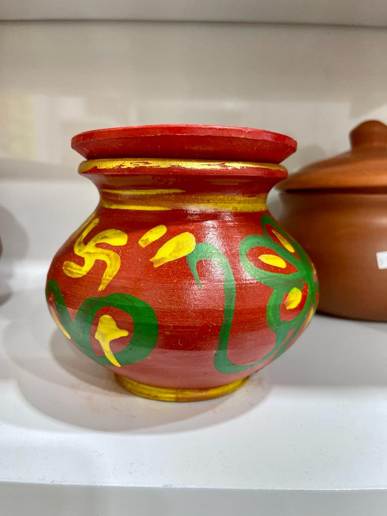 Decorated Lota (6") with Lid