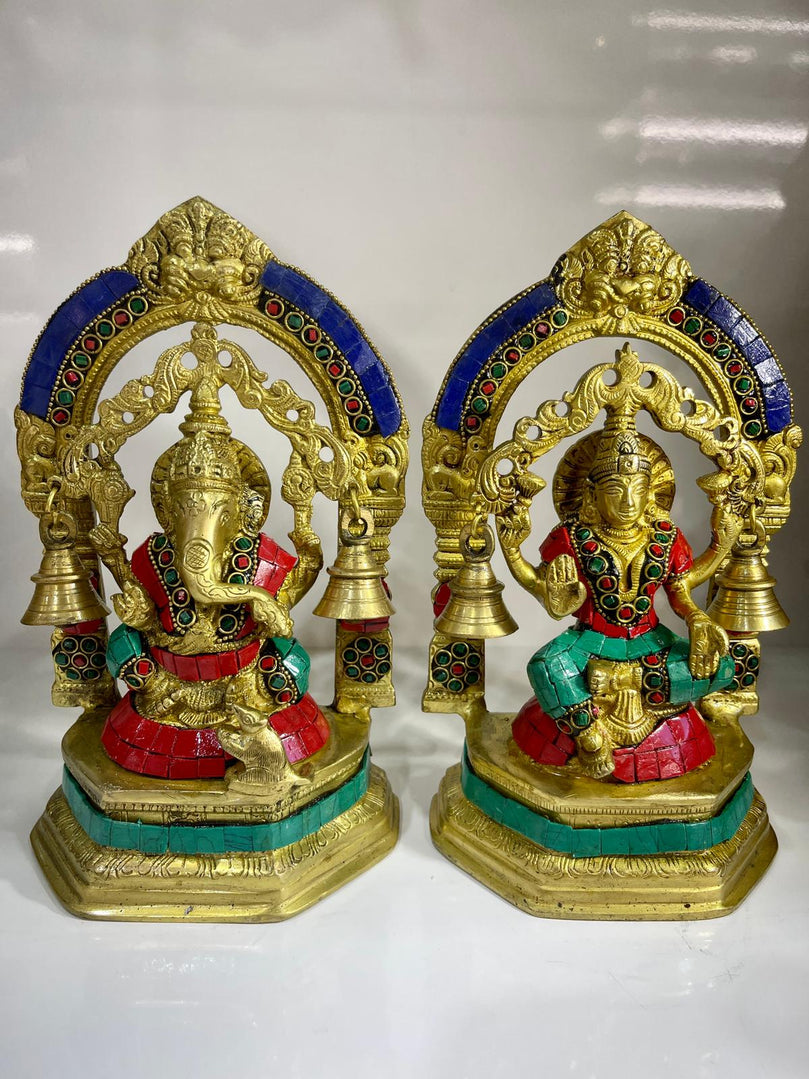 Ganesh Ji and Lakshmi Ma Pair with Stonework